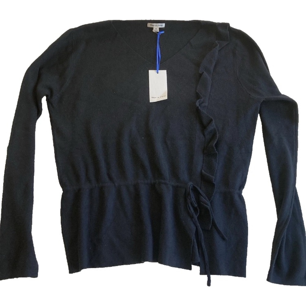 NWT Womens Tea N Rose Peplum Black Sweater Business/Sophisticated Size Small